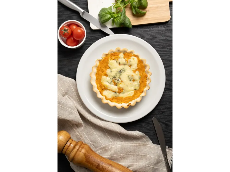 Tarta masa integral calabaza y roquefort