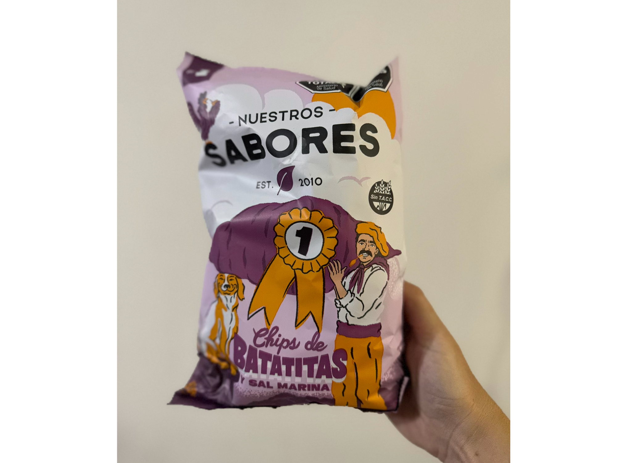 Chips de batatitas y sal marina