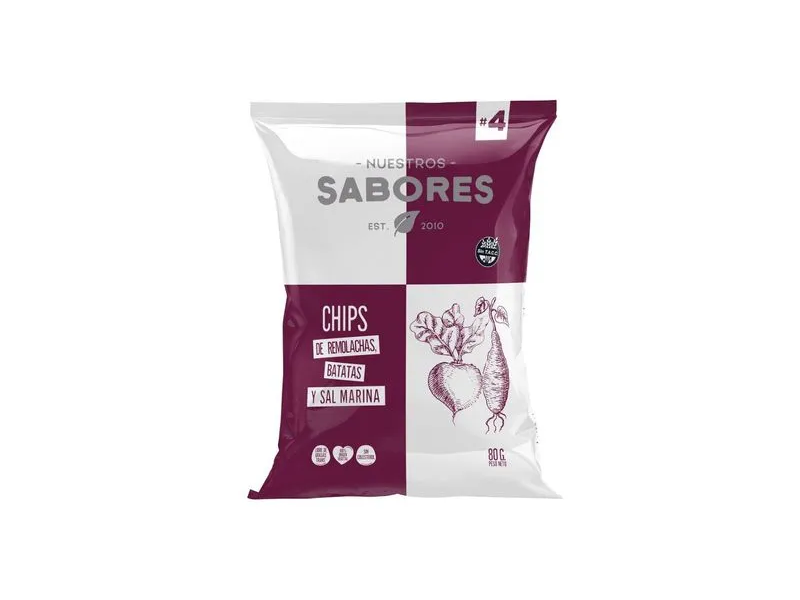 Chips de remolachas, batatas y sal marina