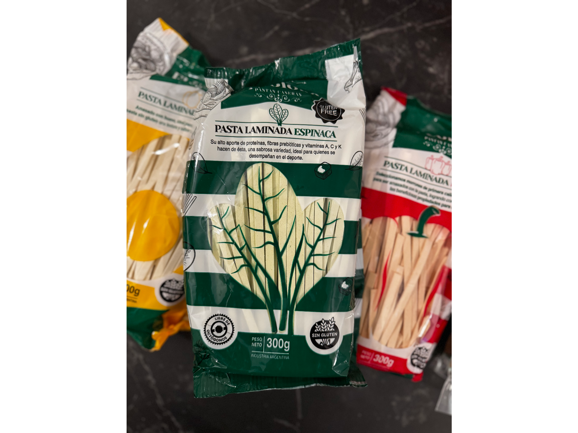 Pasta laminada espinaca