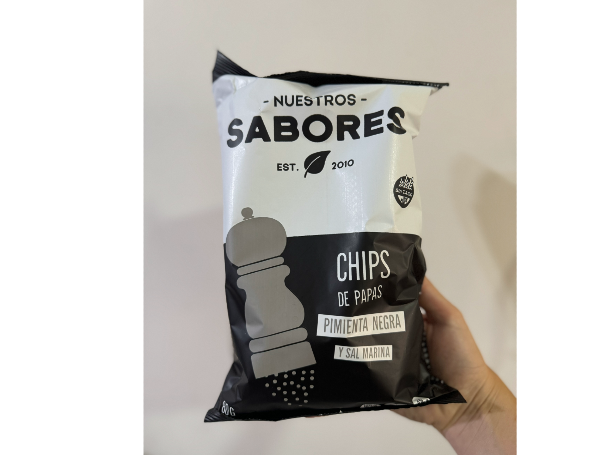 Chips de papas con sal y pimienta negra