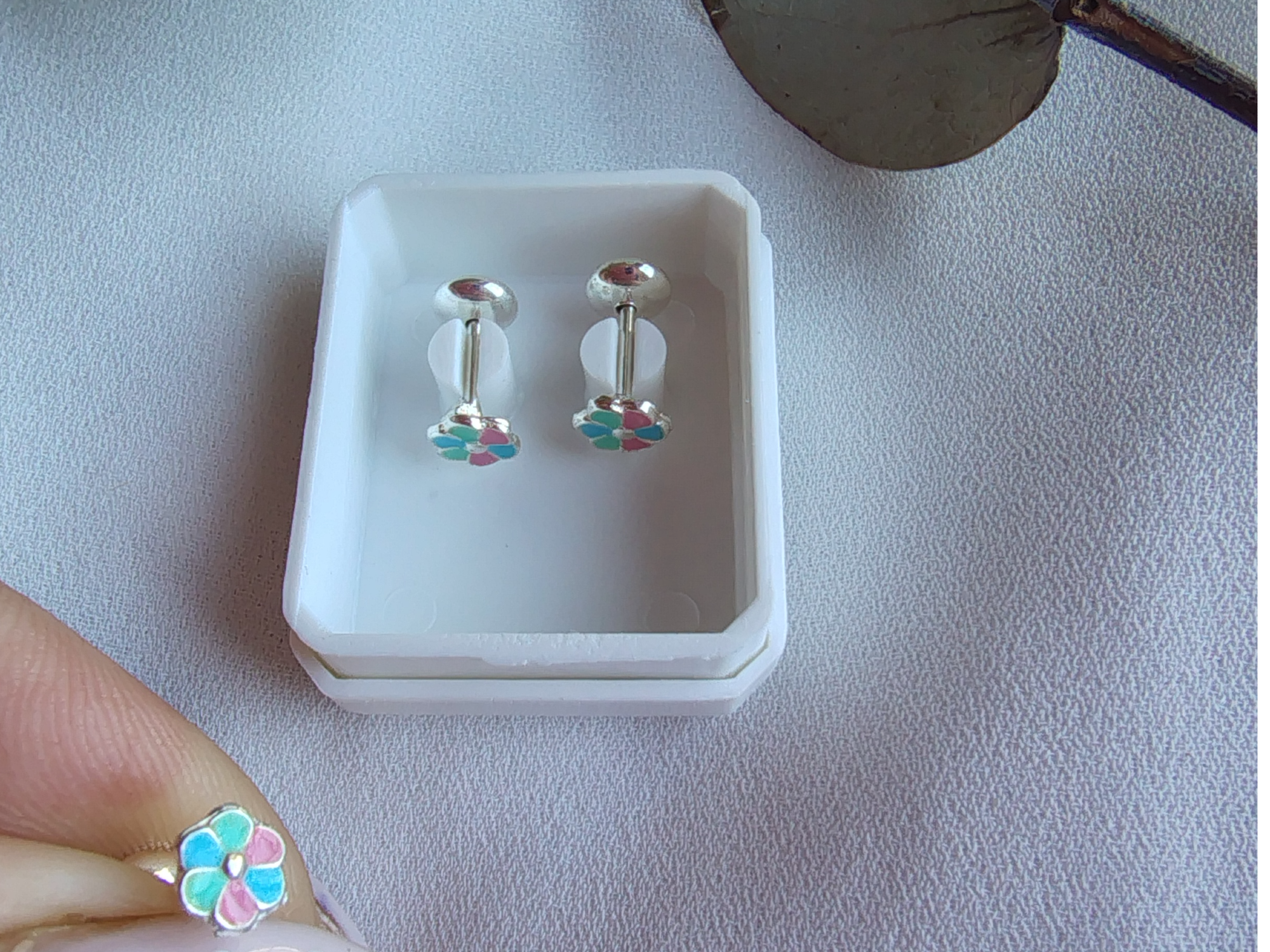 Margarita multicolor celeste y rosa