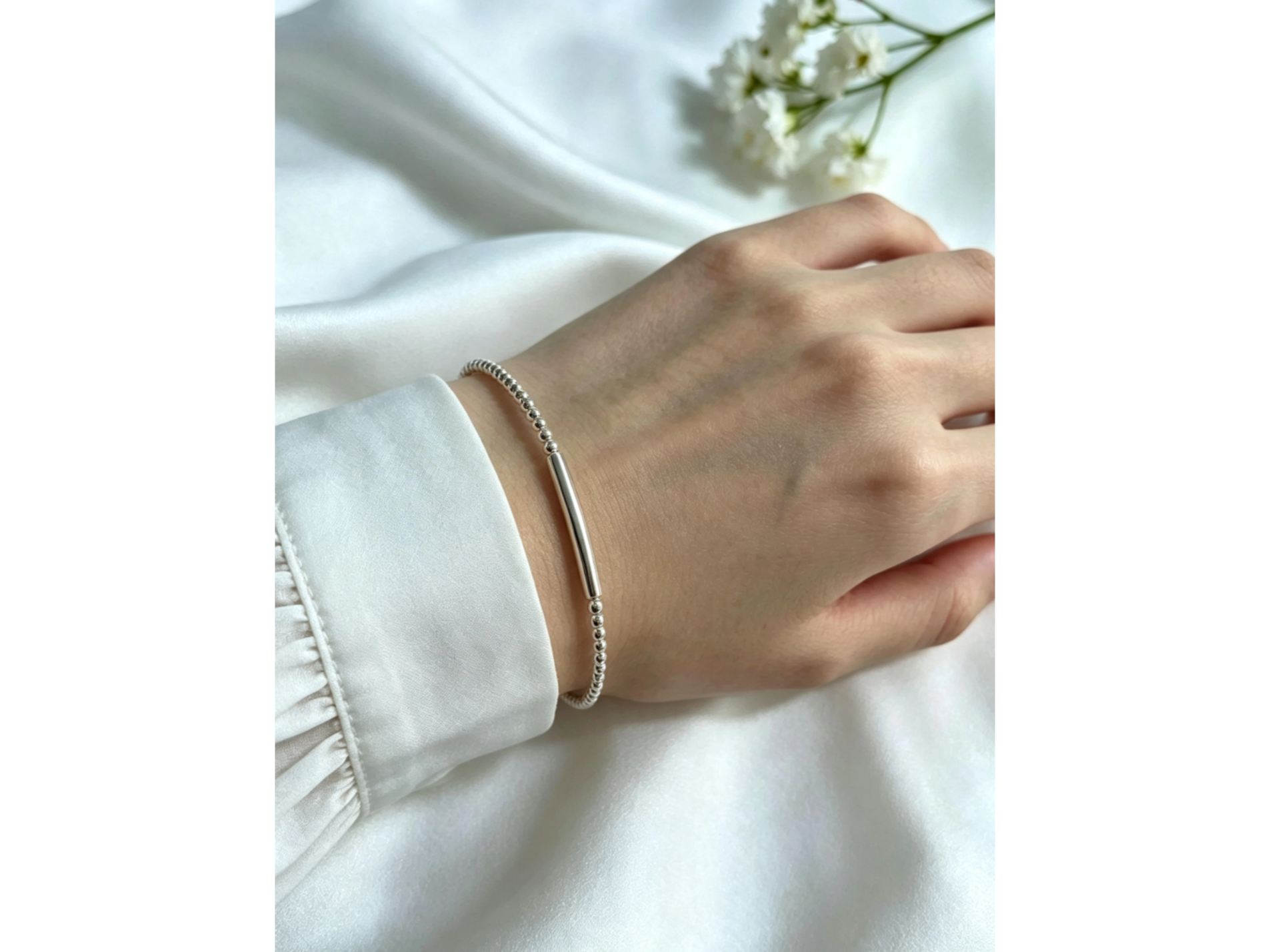 Pulsera tubo y bolitas 2 mm BOL011