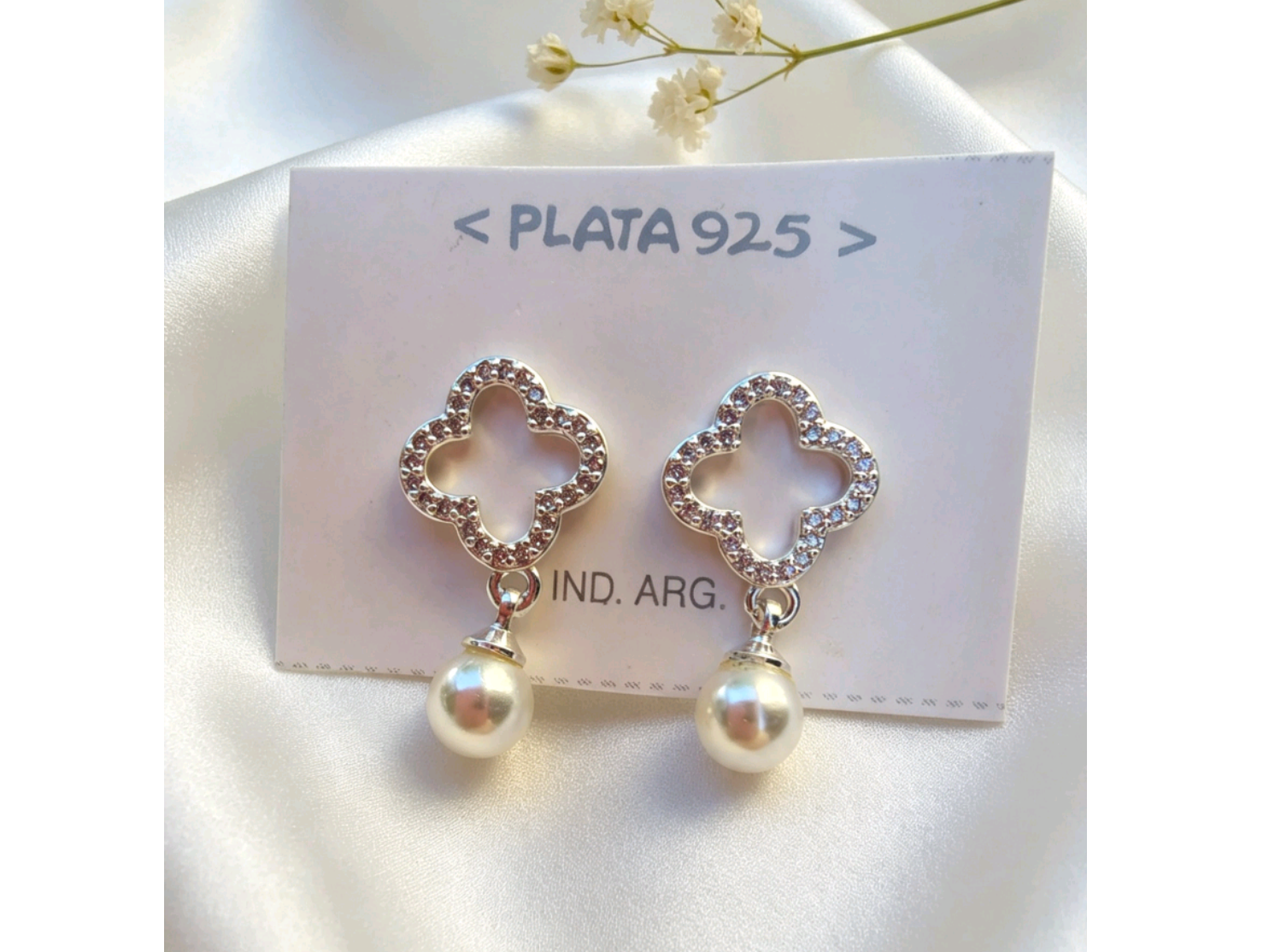 Aro pasante microzirconia y perla