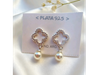 Aro pasante microzirconia y perla