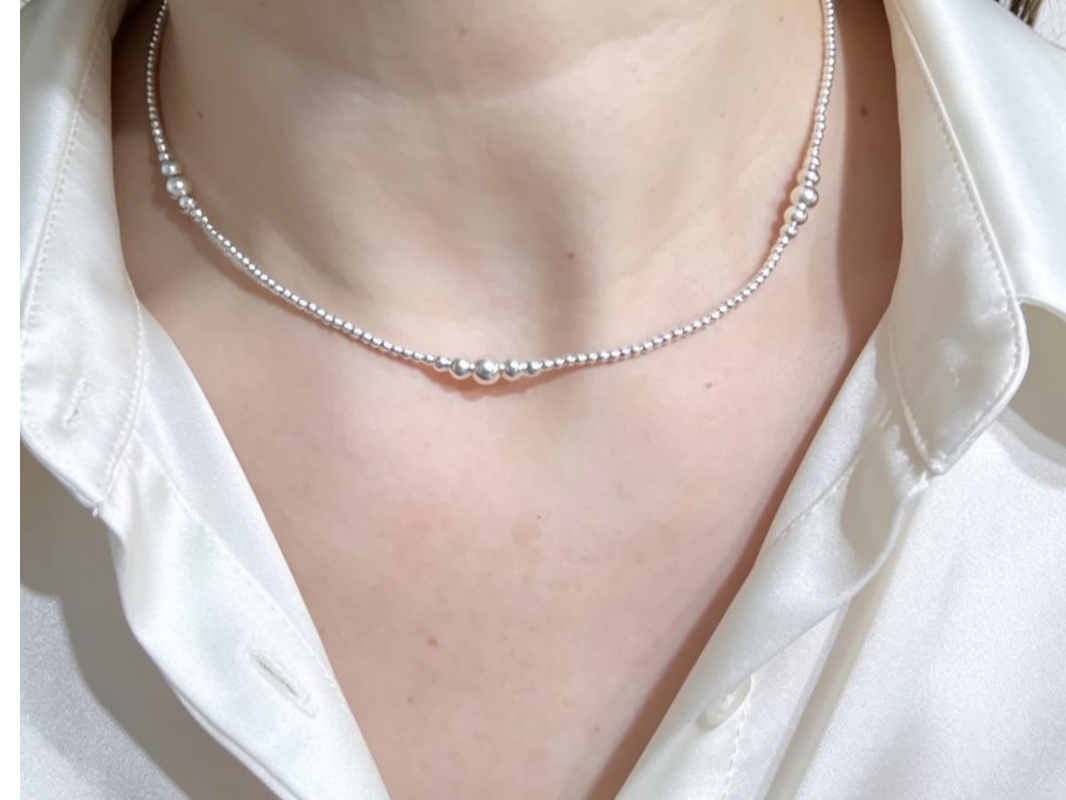 Choker bolita de plata 2 mm CHO006