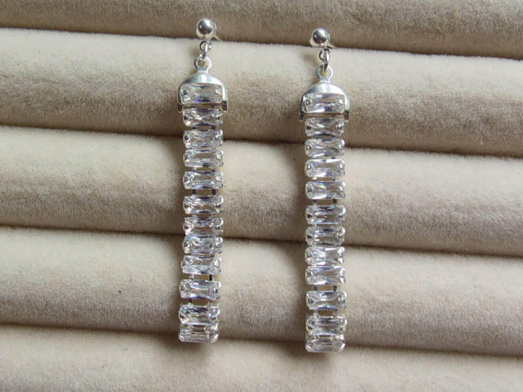 Aros pasantes largos Strass
