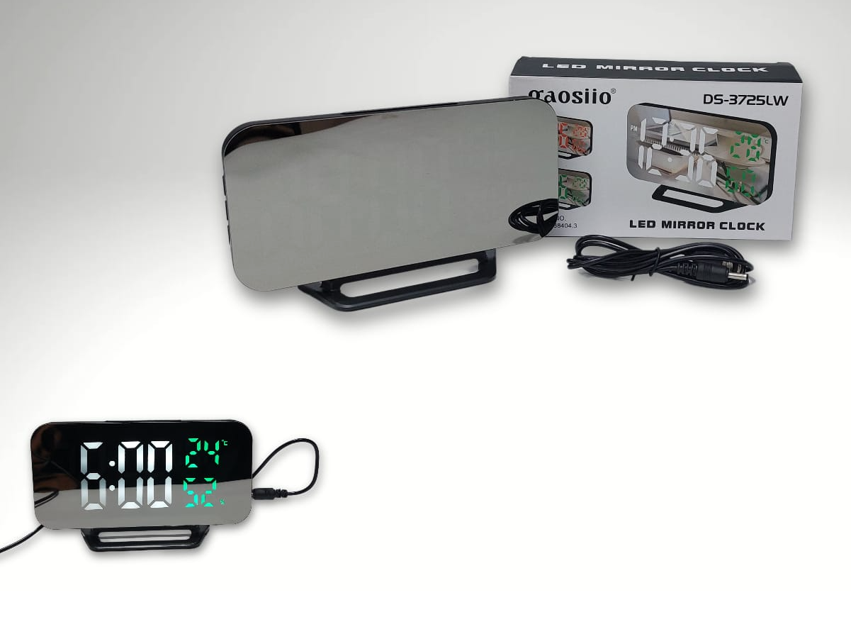 Reloj espejo con base