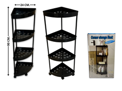 Organizador esquinero 4 estantes para baño, cocina etc