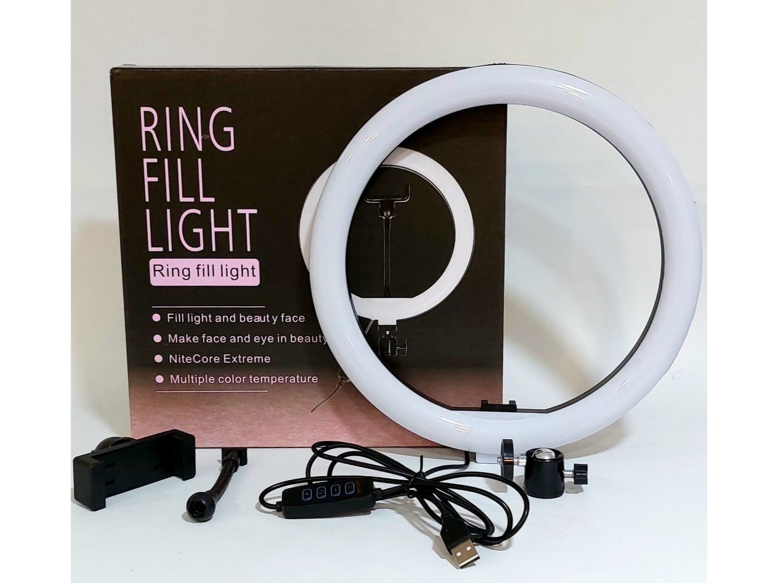 Aro led 26 cm FRIO/CALIDO + Tripode de 2 metros