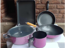 Set de ollas 5 piezas color lila