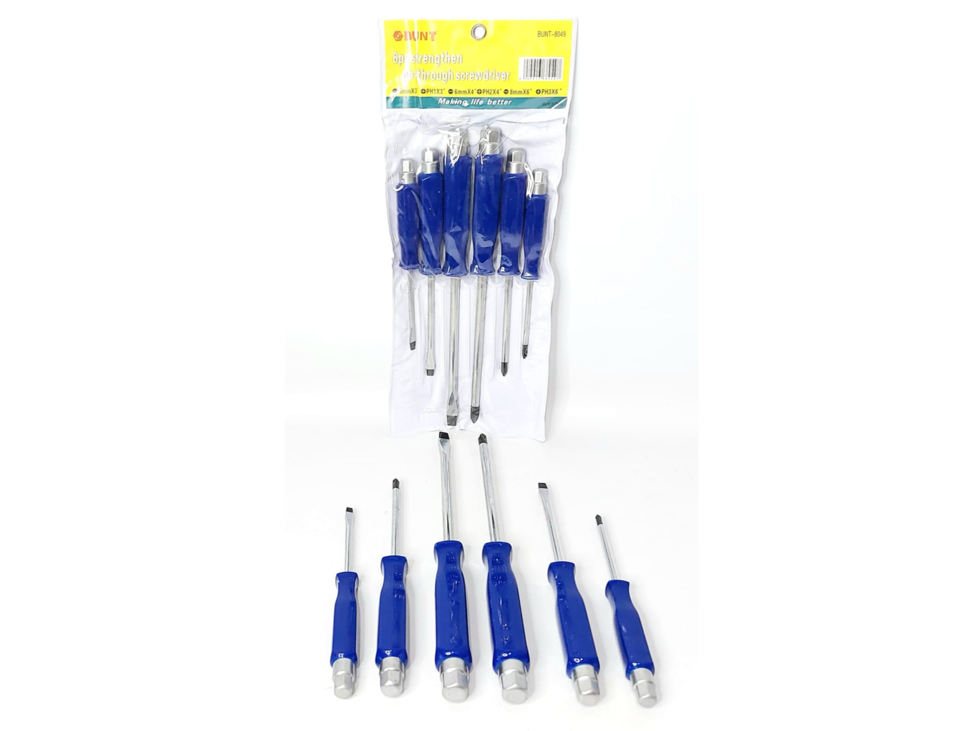 Destornilladores golpe x 6 piezas (punta imantada)