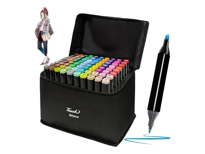 Set marcadores x 80 piezas doble punta