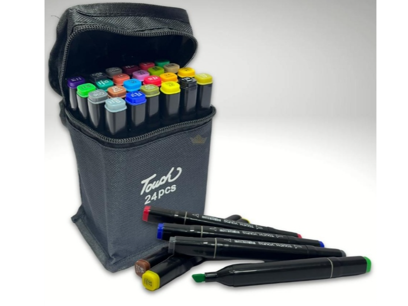 Set marcadores x24 piezas doble punta