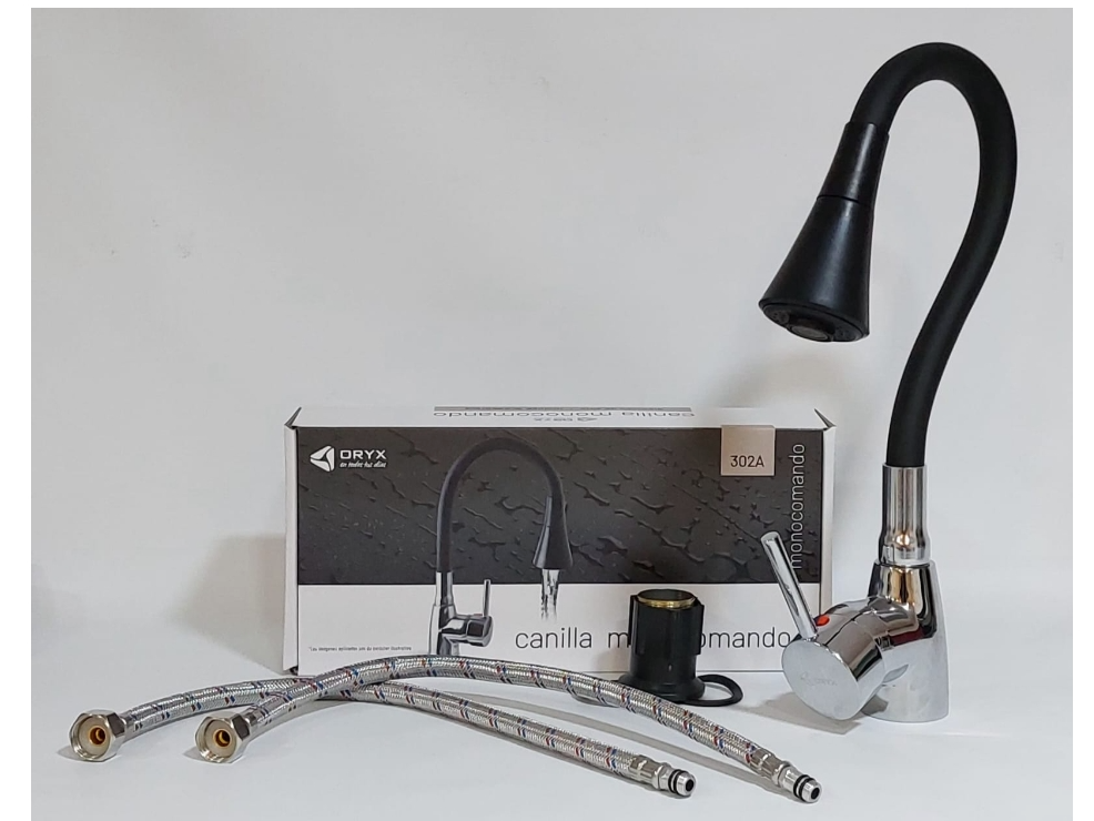 Grifo monocomando con cuello flexible
