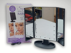 Espejo 3 paneles con luz led con base