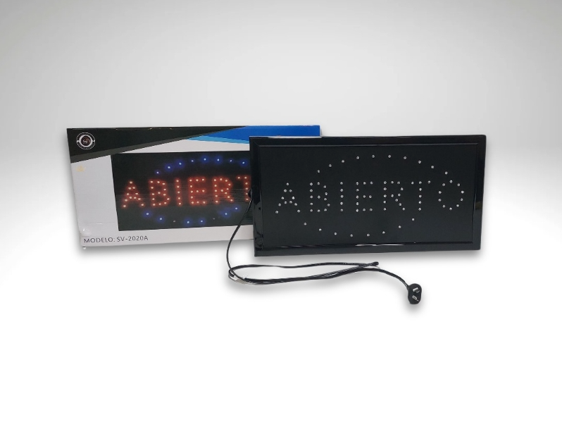 Cartel luminoso "ABIERTO"