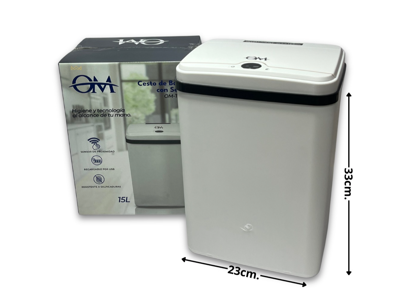 Cesto de basura con sensor 15 litros OM