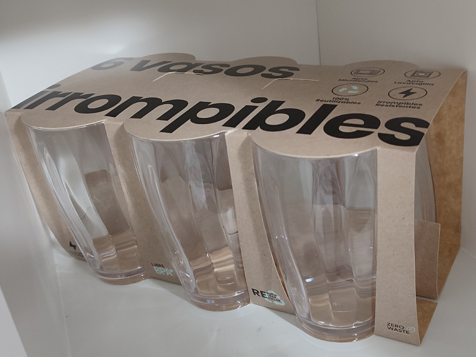 Vasos facetados porcelanato irrompibles (x6 unidades)