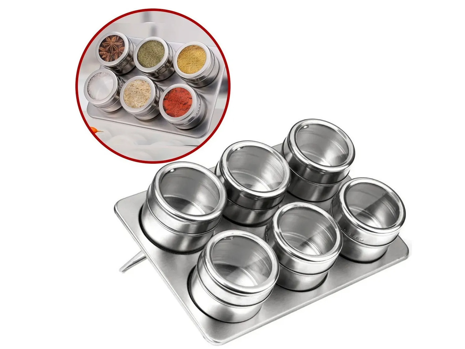 Set especiero 6 piezas imantado