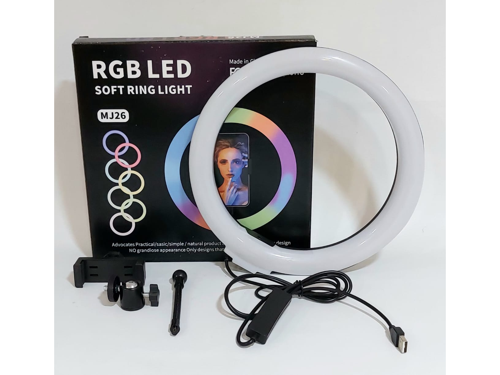 Aro led 26 cm "RGB" + Tripode de 2 metros