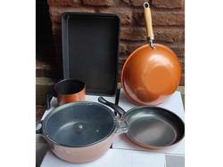 Set de ollas 5 piezas color cobre