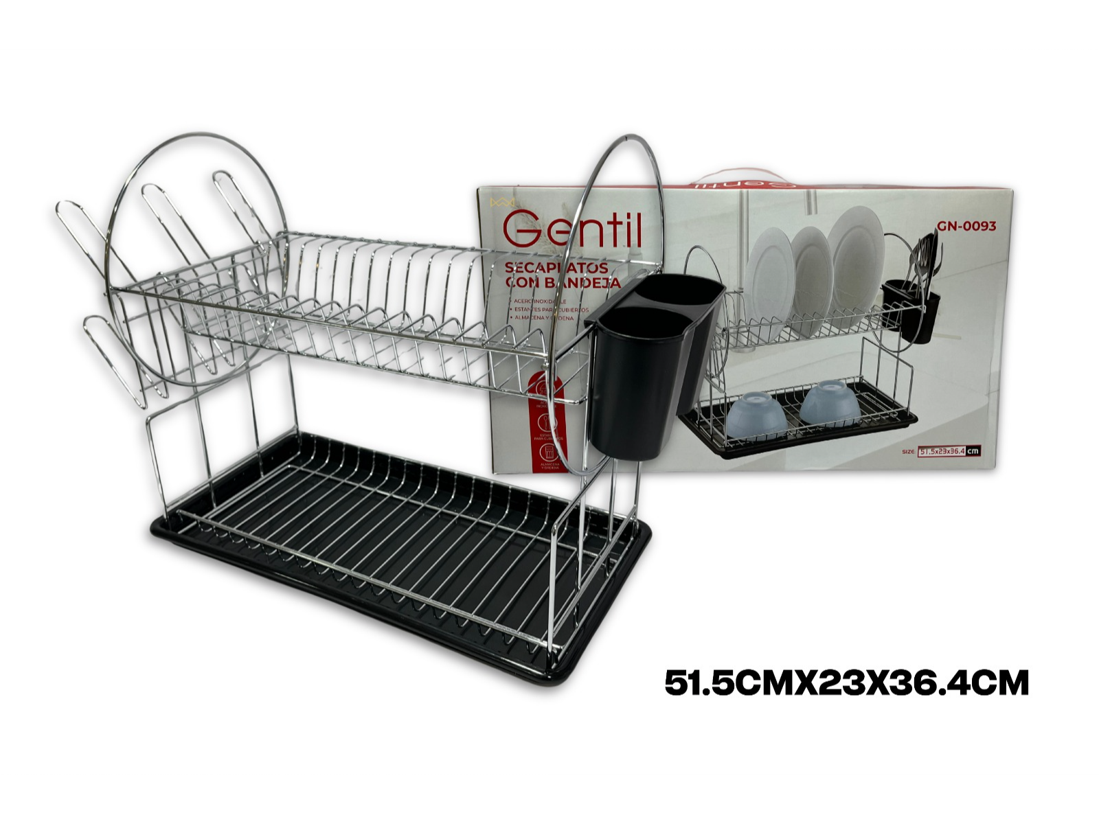 Secaplatos doble bandeja cromado