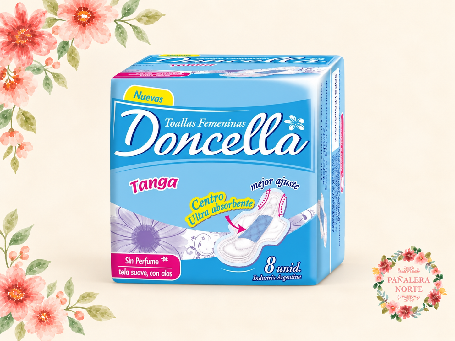 Toallitas CON alas Tanga Doncella x8u