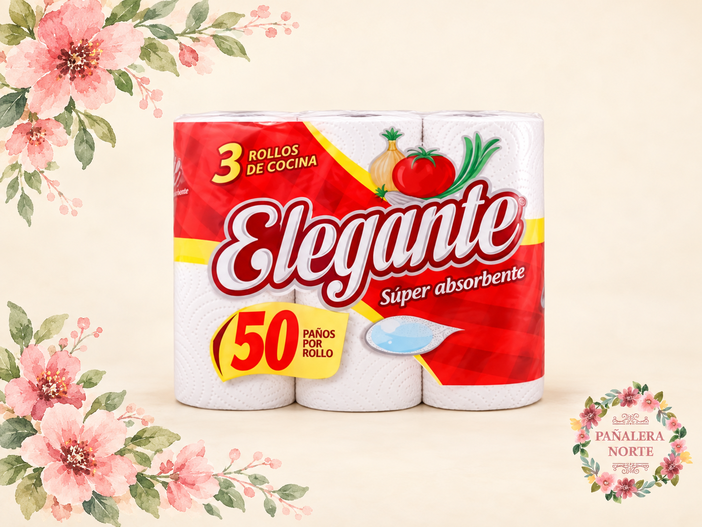 Papel de CocinaElegante x3 rollos x150 paños