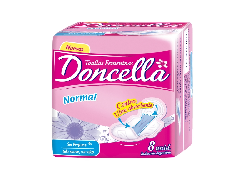Toallitas Normales CON alas Doncella x8u