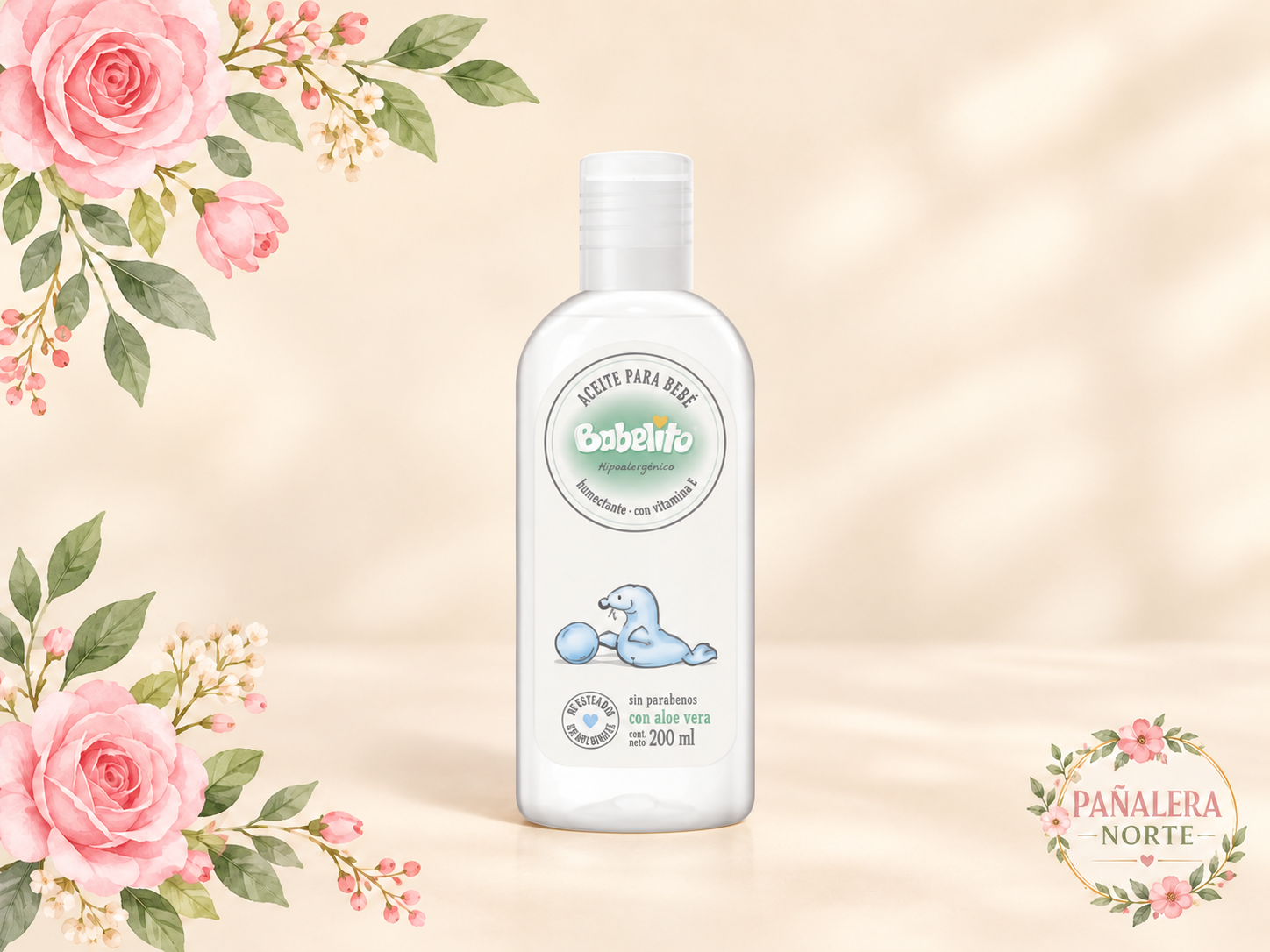 Aceite para Bebé Humectante  con Vitamina E. Babelito x200ml