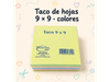 Taco de Colores 9x9 x400 hojas