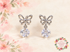 Aro con Strass y Mariposa Colgante