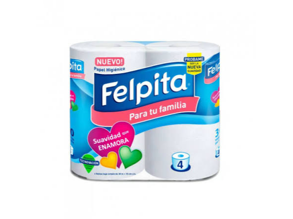 Papel Higiénico Felpita 4 rollos x30 mts