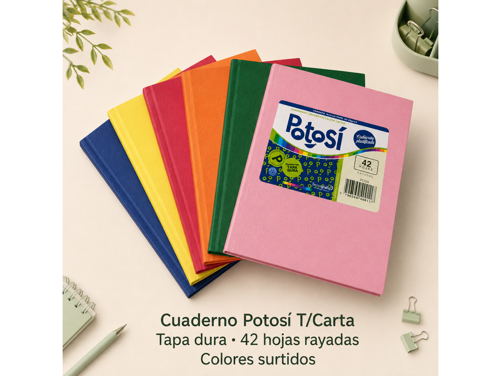 Cuaderno Potosí Tapa dura x42 hojas Rayadas