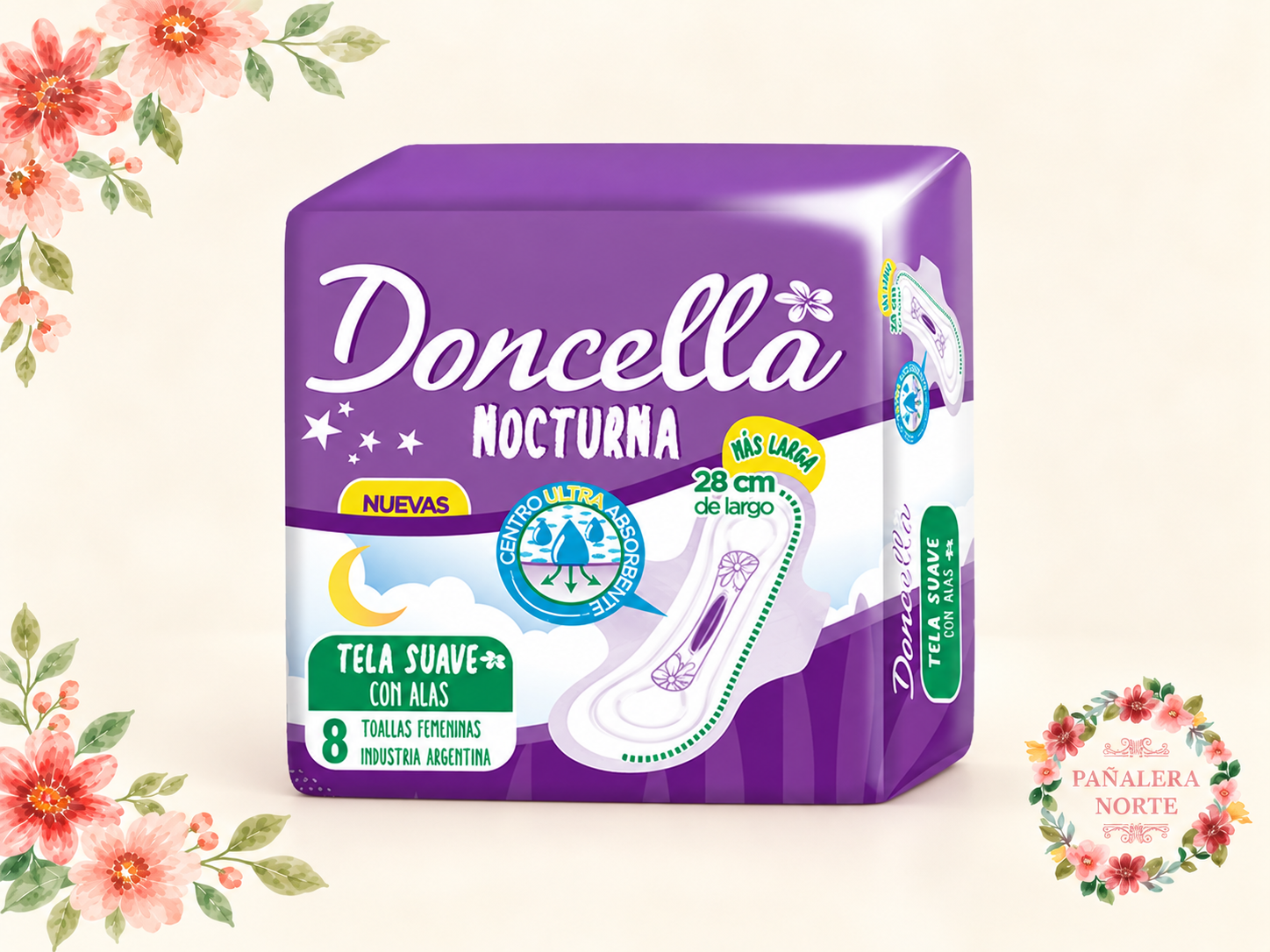 Toallitas Nocturnas Doncella x8u