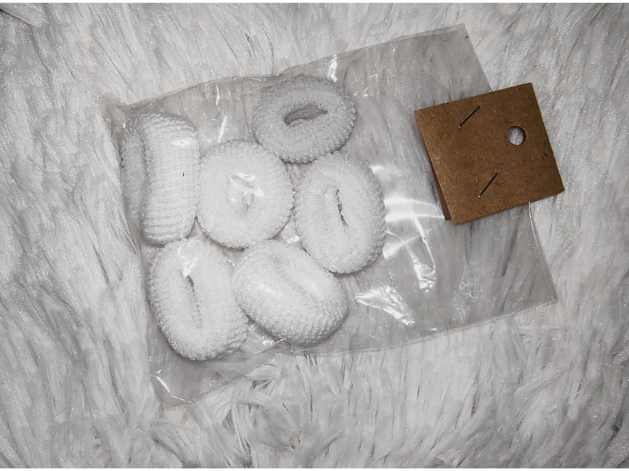 Set x6 colitas gruesas blancas minis