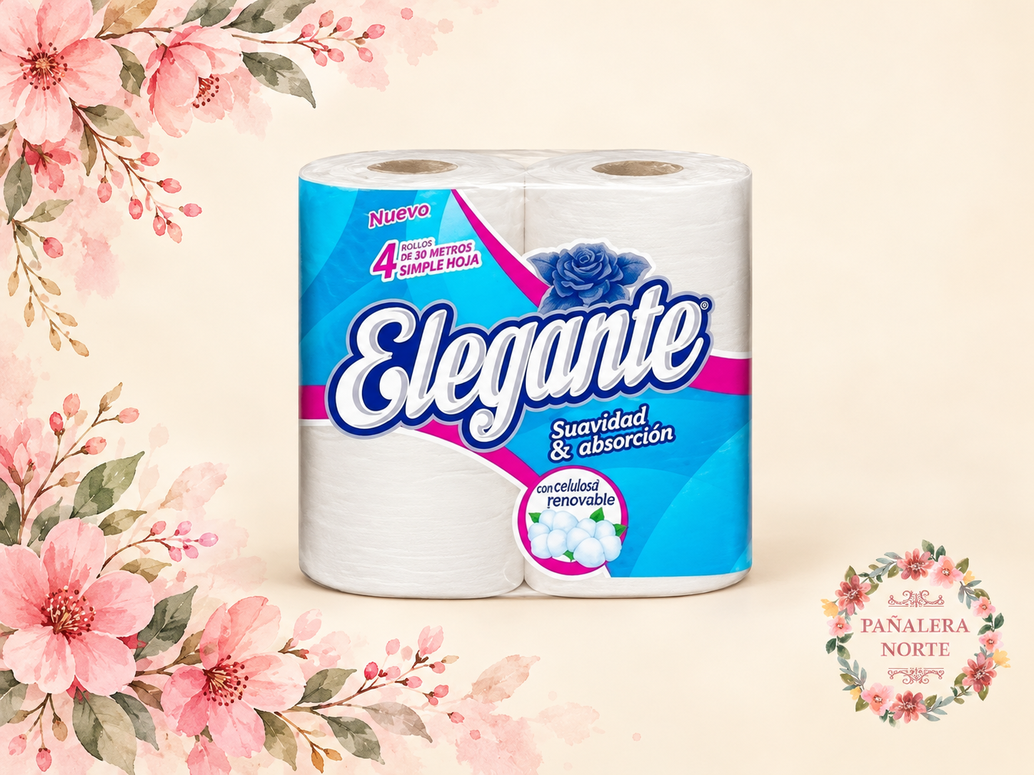 Papel Higiénico Elegante 4 rollos x 30 mts