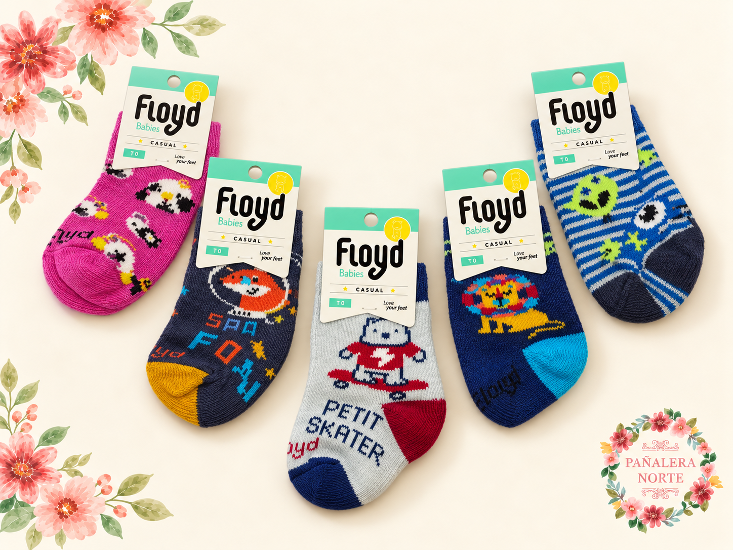 Medias Marca Floyd Talle 0 Estampadas