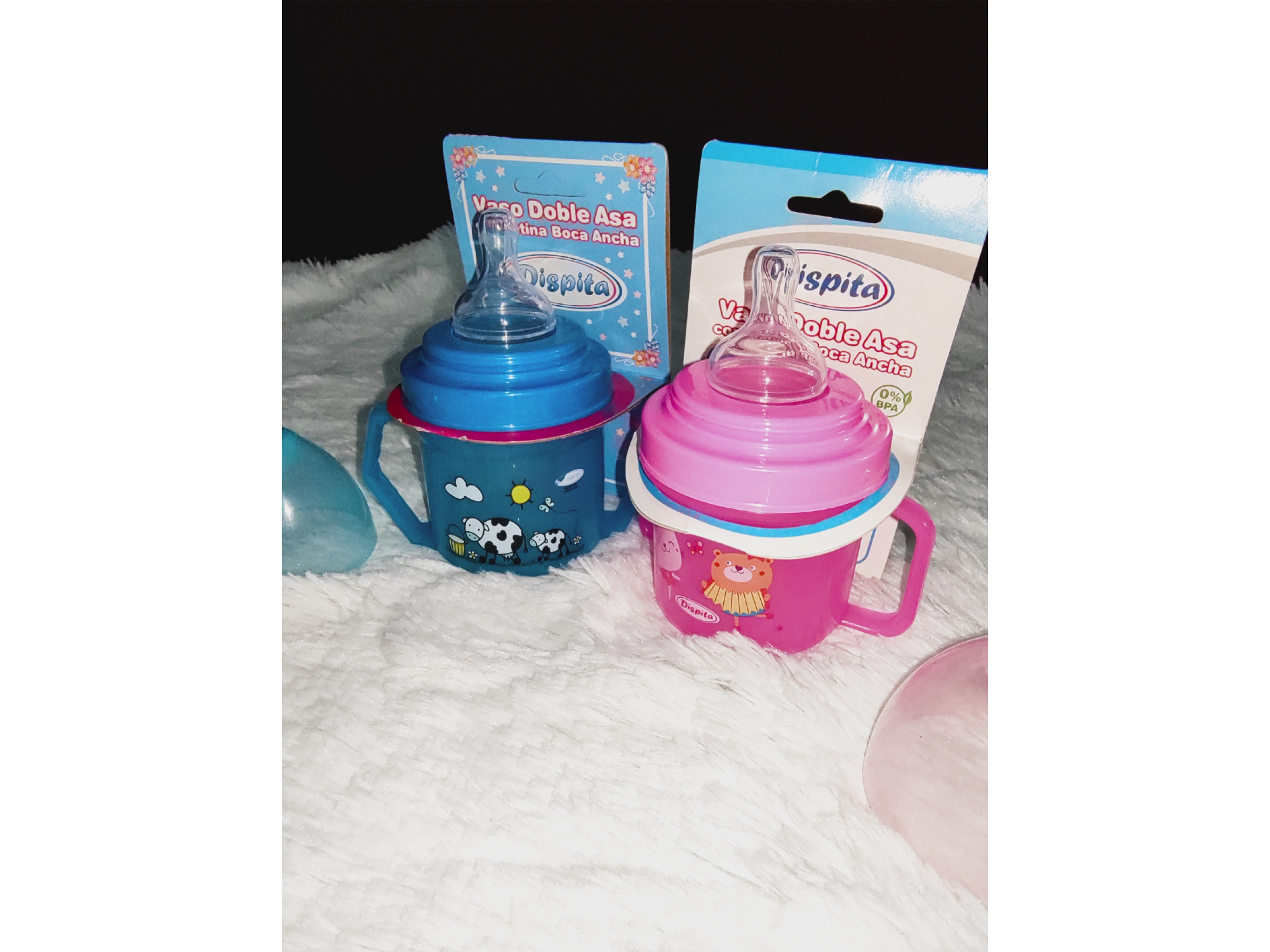Vaso con dos Asas con tetina de siliconas de Pañalera Norte / Impresiones