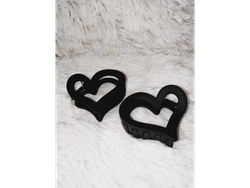 Broche mediano Corazon Negro