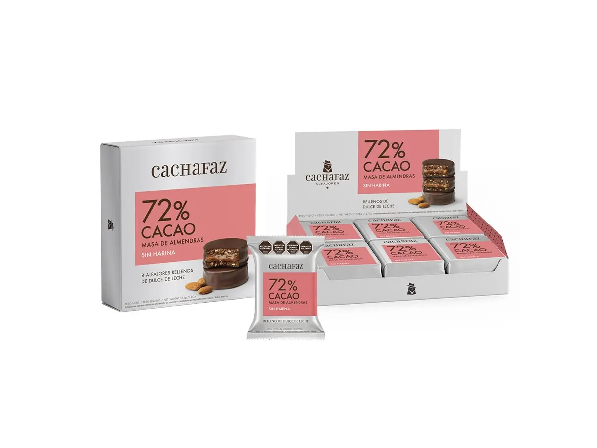 Alfajor con harina de almendras 72% cacao - CACHAFAZ