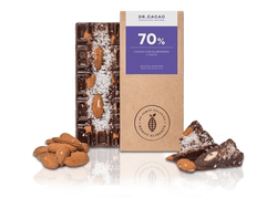 CHOCOLATE 70% CACAO ALMENDRAS Y COCO DR CACAO