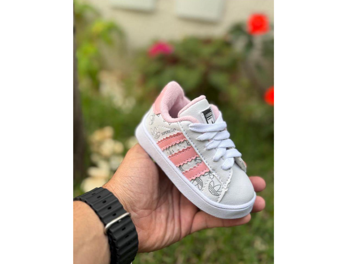 Adidas Superstar Infantil Blanco Rosa
