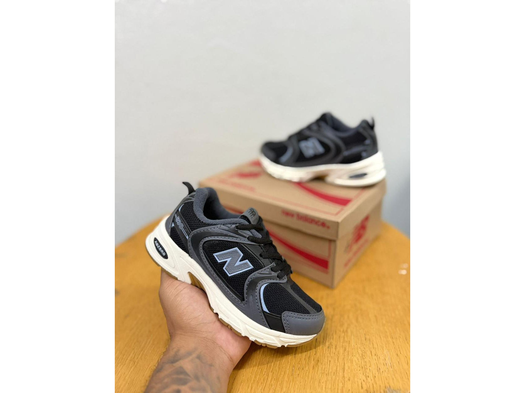 New Balance 530 Kids  Negro Gris