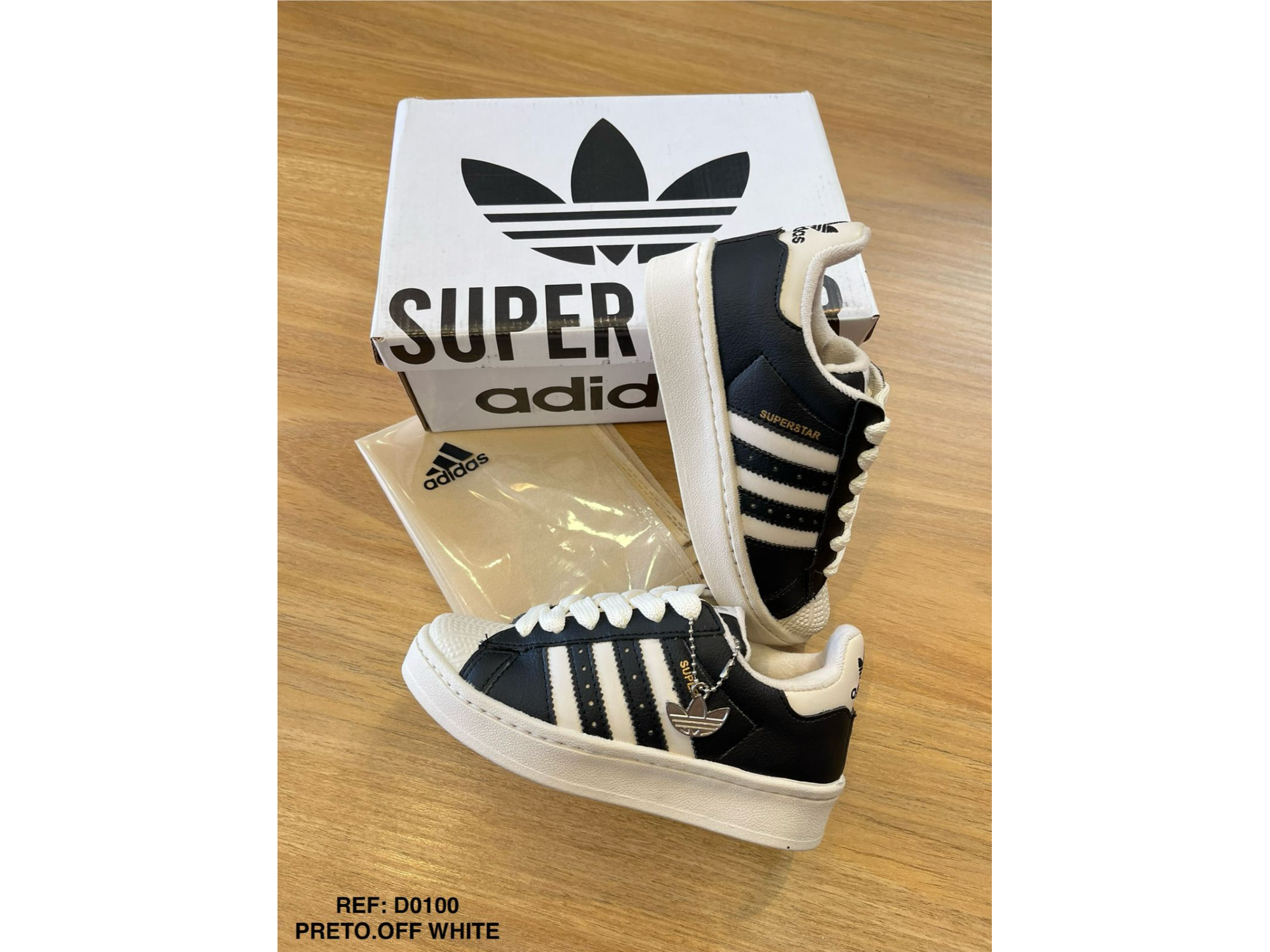 Adidas Superstar Kid Negro Crema