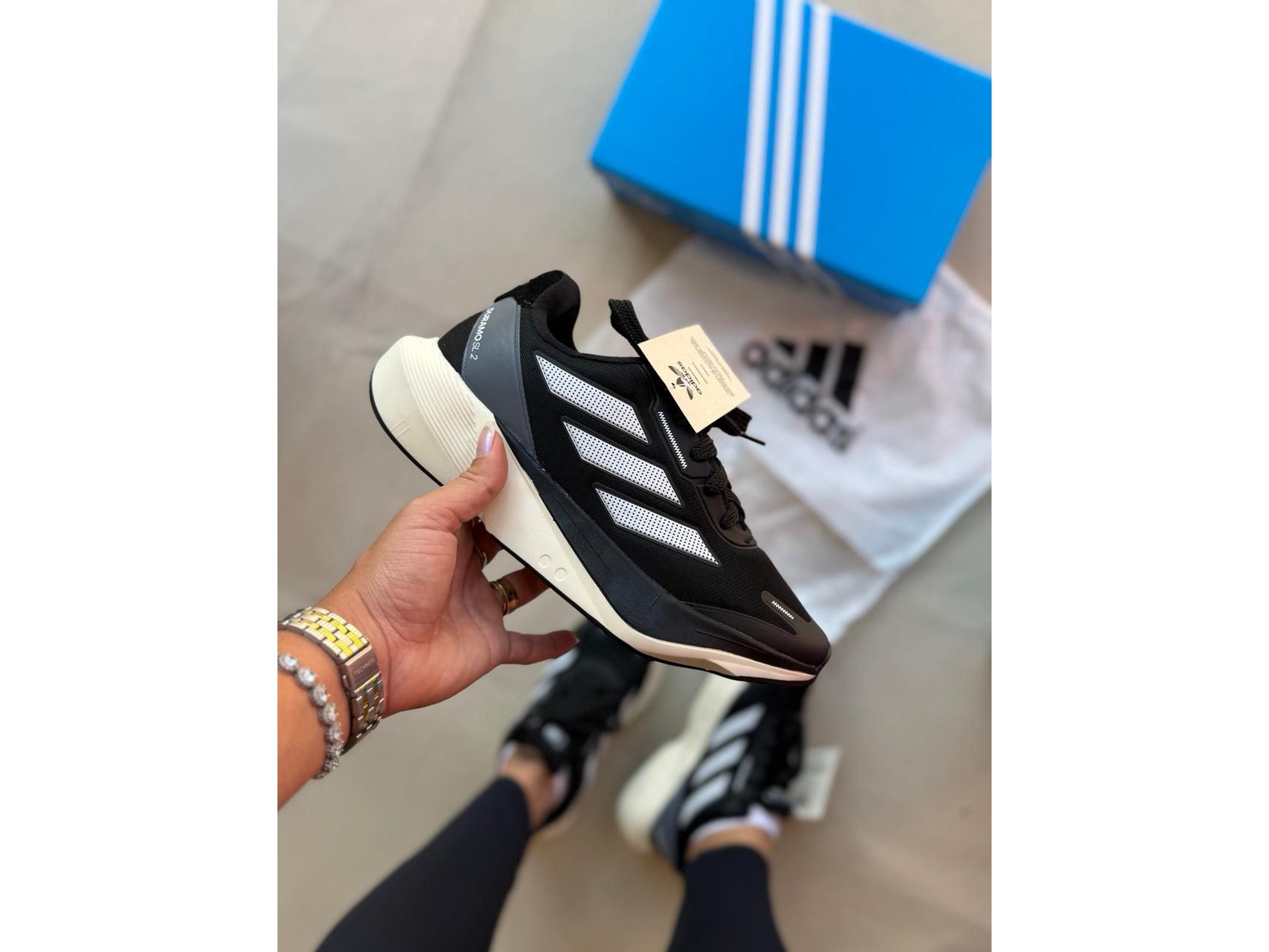 Adidas Duramo SL2 Negro Blanco base negra y crema