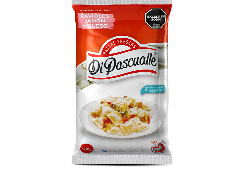 RAVIOLES JAMON Y QUESO X 500GRS DI'PASCUALLE