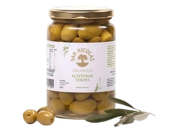 ACEITUNAS VERDES ORGANICAS X 500G -SAN NICOLAS