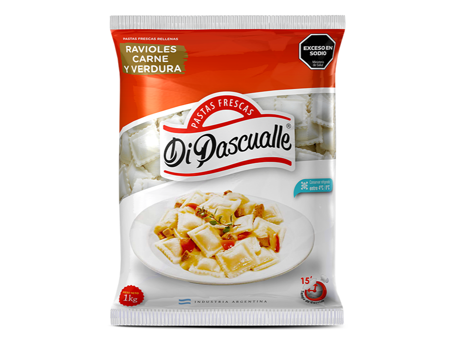 RAVIOLES CARNE Y VERDURA X 1KG DI'PASCUALLE